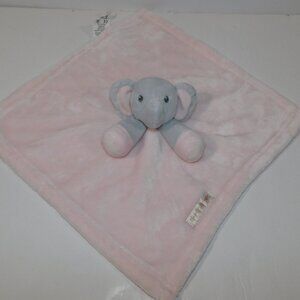 Blankets & Beyond Gray Pink Elephant Plush Security Blanket baby Lovey nunu